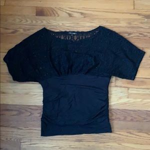 Black shirt with lace